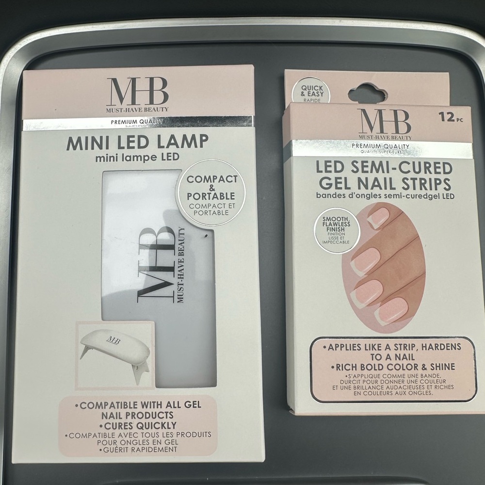 Mini LED Lamp and Gel Nail Strips Set